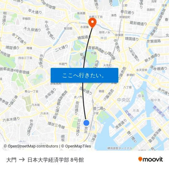 大門 to 日本大学経済学部 8号館 map