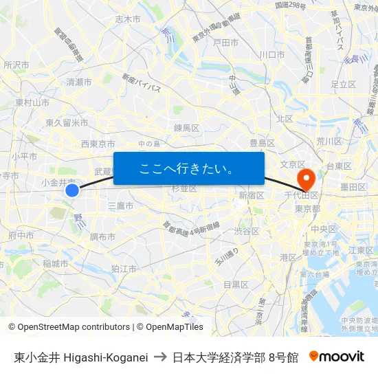 東小金井 Higashi-Koganei to 日本大学経済学部 8号館 map
