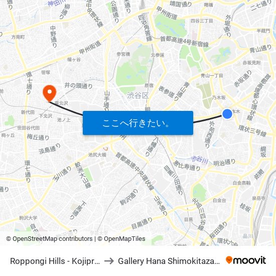 Roppongi Hills - Kojipro? to Gallery Hana Shimokitazawa map