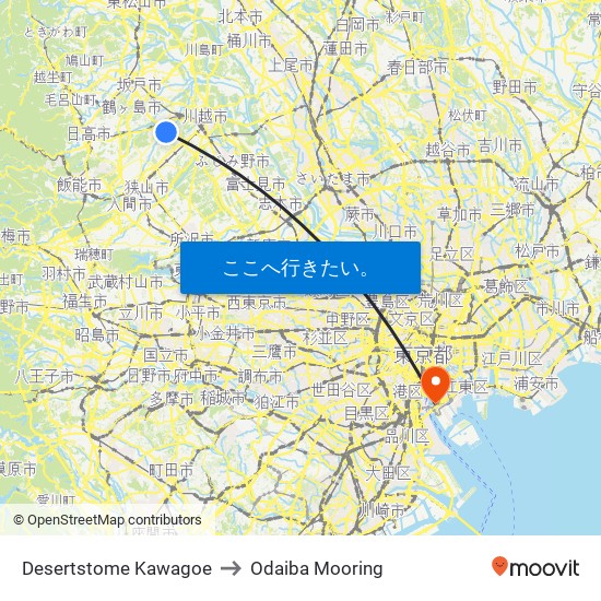 Desertstome Kawagoe to Odaiba Mooring map