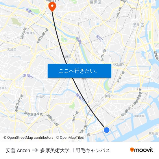 安善 Anzen to 多摩美術大学 上野毛キャンパス map