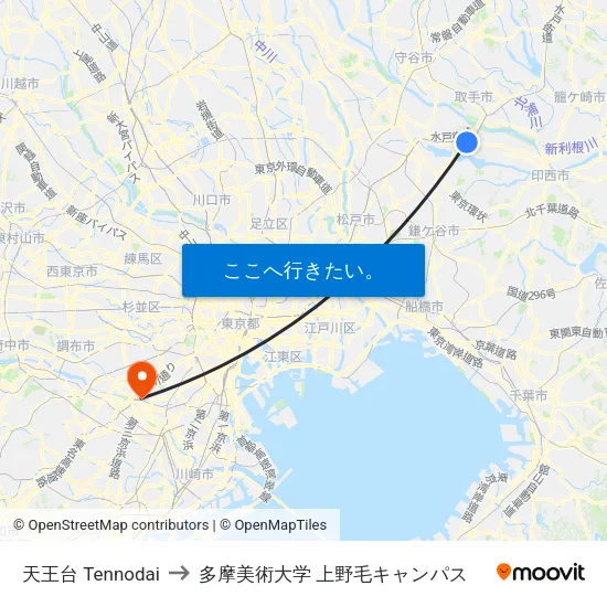 天王台 Tennodai to 多摩美術大学 上野毛キャンパス map