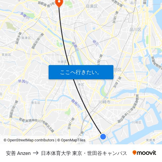 安善 Anzen to 日本体育大学 東京・世田谷キャンパス map