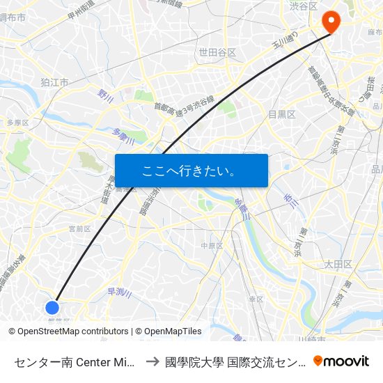 センター南 Center Minami to 國學院大學 国際交流センター map
