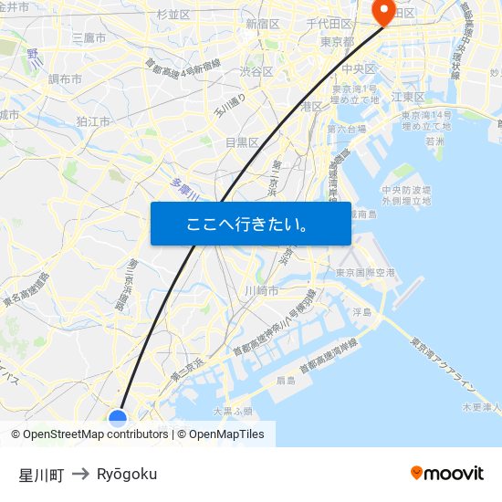 星川町 to Ryōgoku map