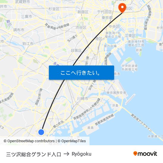 三ツ沢総合グランド入口 to Ryōgoku map