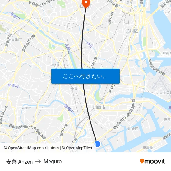安善 Anzen to Meguro map