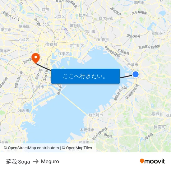 蘇我 Soga to Meguro map