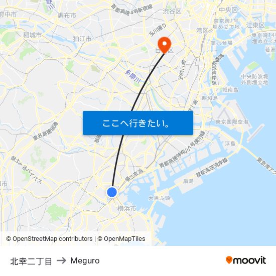 北幸二丁目 to Meguro map