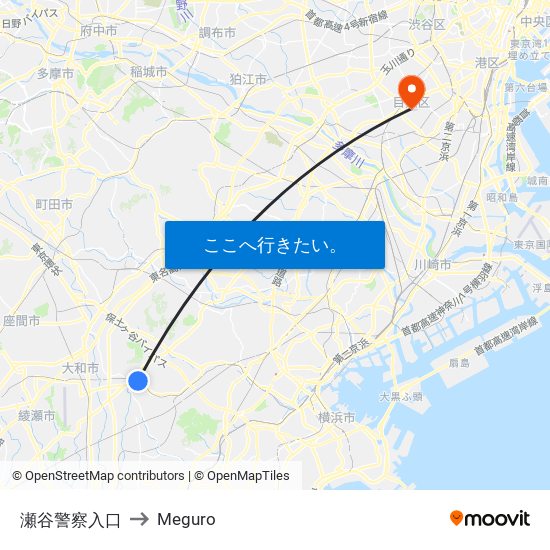 瀬谷警察入口 to Meguro map