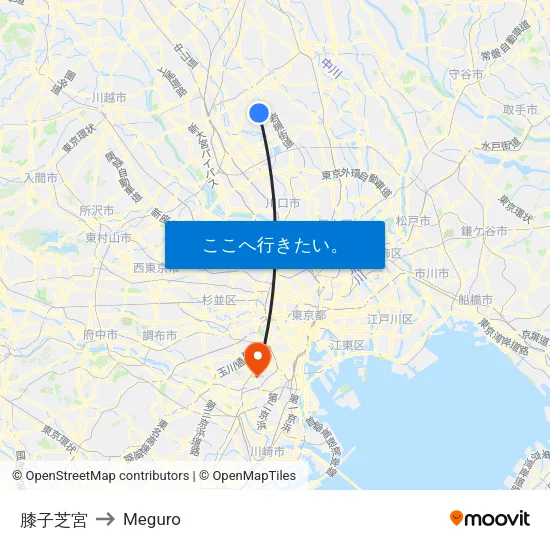 膝子芝宮 to Meguro map