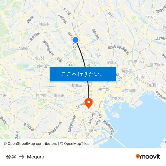 鈴谷 to Meguro map