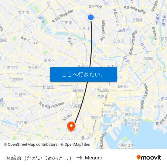 互締落（たがいじめおとし） to Meguro map