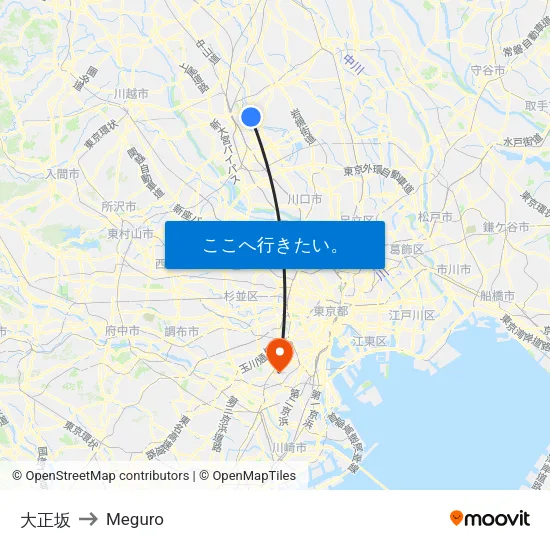 大正坂 to Meguro map