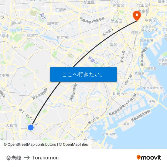 楽老峰 to Toranomon map