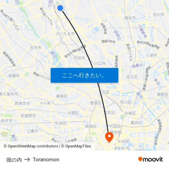 堀の内 to Toranomon map