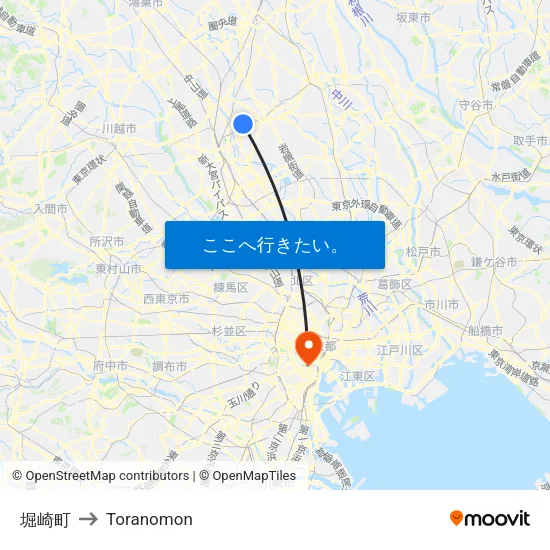 堀崎町 to Toranomon map