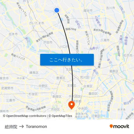 総持院 to Toranomon map