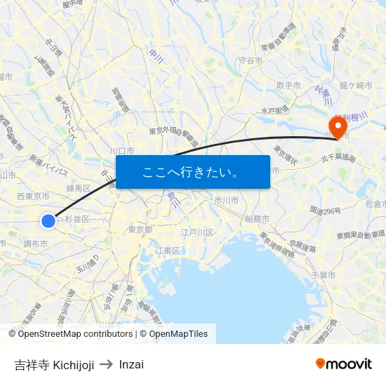 吉祥寺 Kichijoji to Inzai map