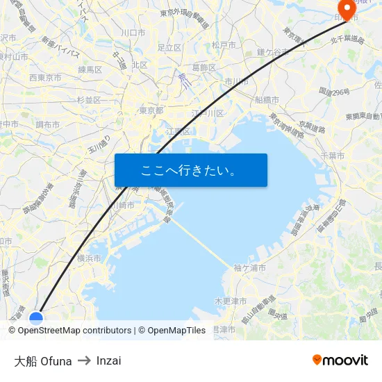 大船 Ofuna to Inzai map