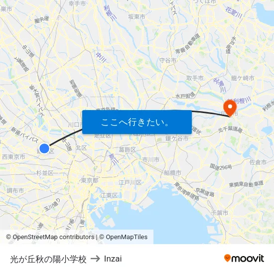 光が丘秋の陽小学校 to Inzai map