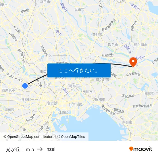 光が丘Ｉｍａ to Inzai map