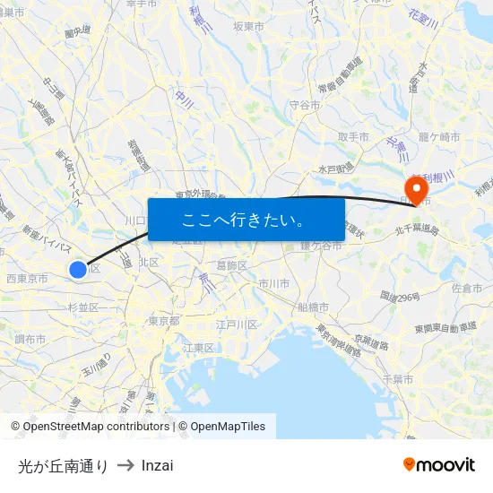 光が丘南通り to Inzai map
