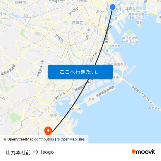 山九本社前 to Isogo map
