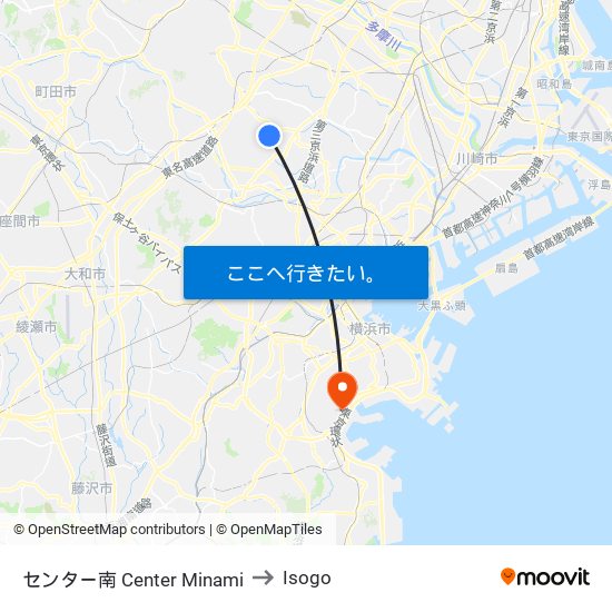 センター南 Center Minami to Isogo map