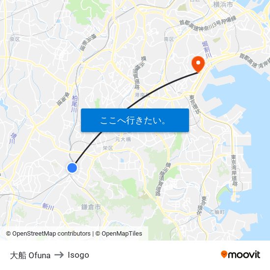 大船 Ofuna to Isogo map