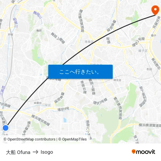 大船 Ofuna to Isogo map