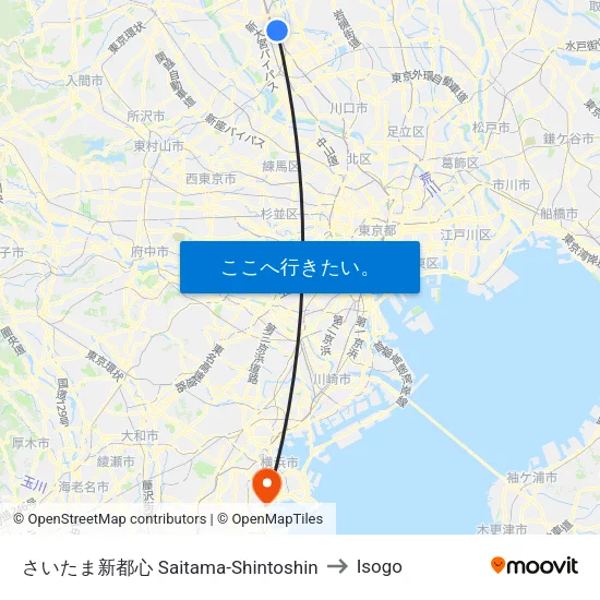 さいたま新都心 Saitama-Shintoshin to Isogo map