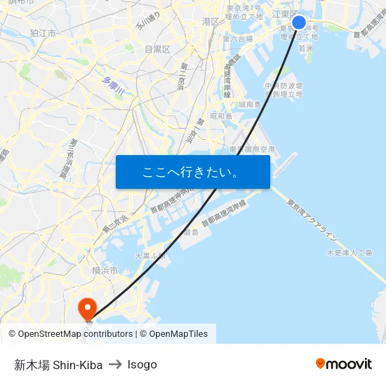 新木場 Shin-Kiba to Isogo map