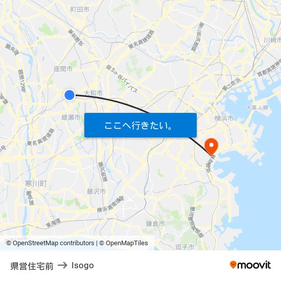 県営住宅前 to Isogo map