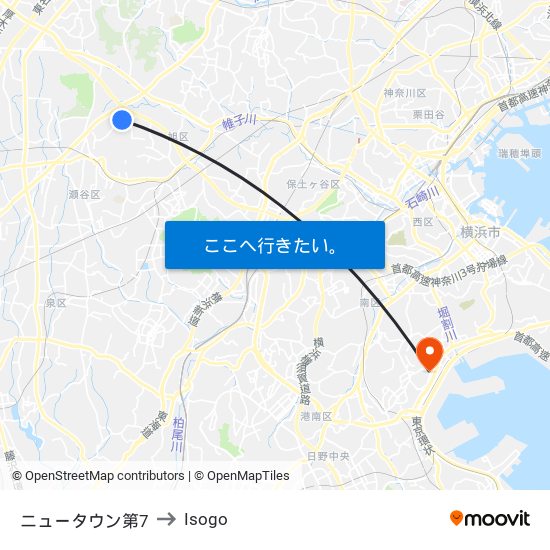 ニュータウン第7 to Isogo map