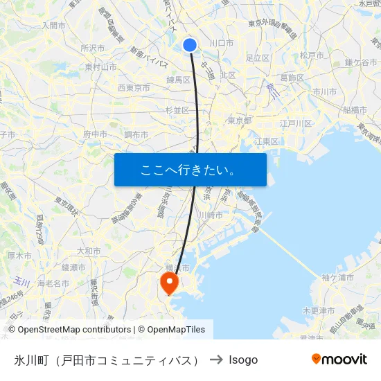 氷川町（戸田市コミュニティバス） to Isogo map