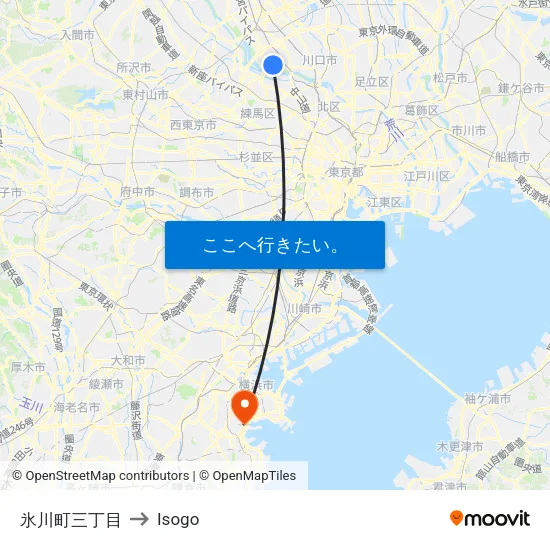 氷川町三丁目 to Isogo map
