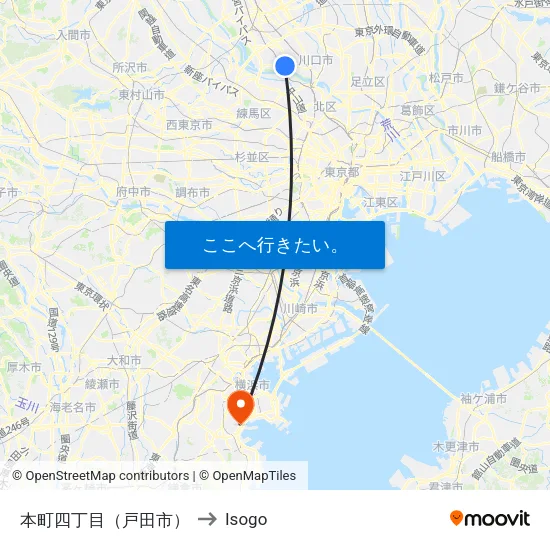 本町四丁目（戸田市） to Isogo map