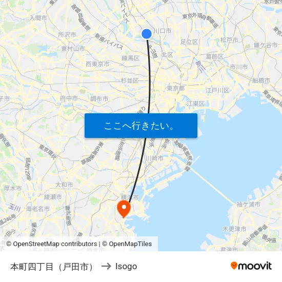 本町四丁目（戸田市） to Isogo map