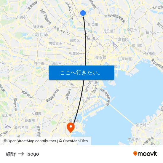 細野 to Isogo map