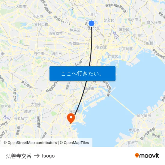 法善寺交番 to Isogo map