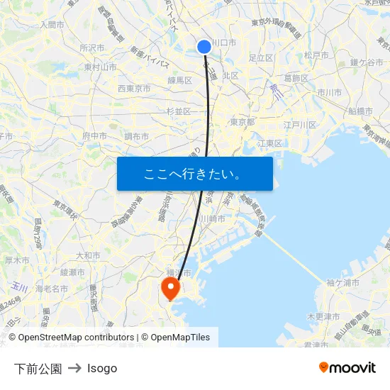 下前公園 to Isogo map