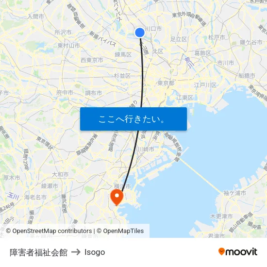 障害者福祉会館 to Isogo map
