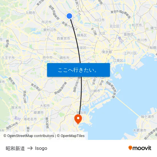 昭和新道 to Isogo map
