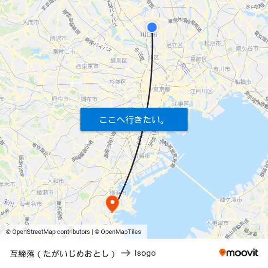 互締落（たがいじめおとし） to Isogo map