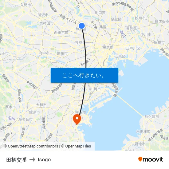 田柄交番 to Isogo map