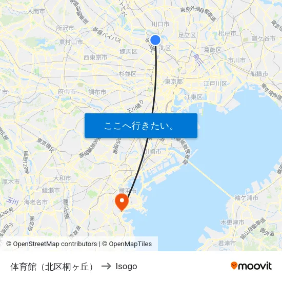 体育館（北区桐ヶ丘） to Isogo map