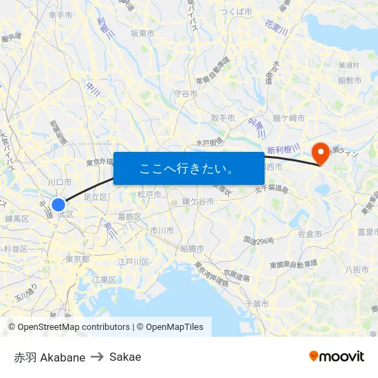 赤羽 Akabane to Sakae map