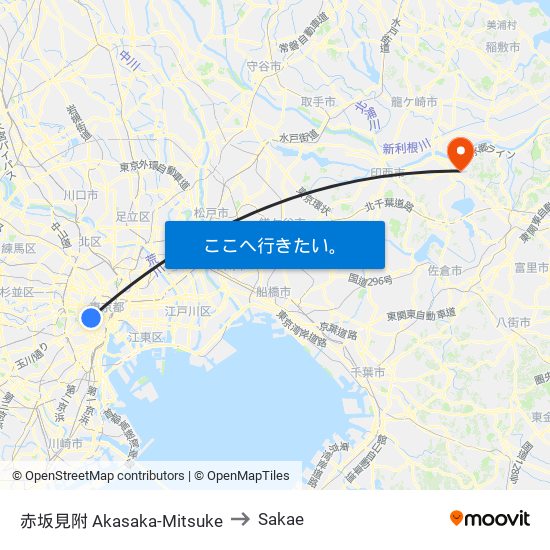 赤坂見附 Akasaka-Mitsuke to Sakae map