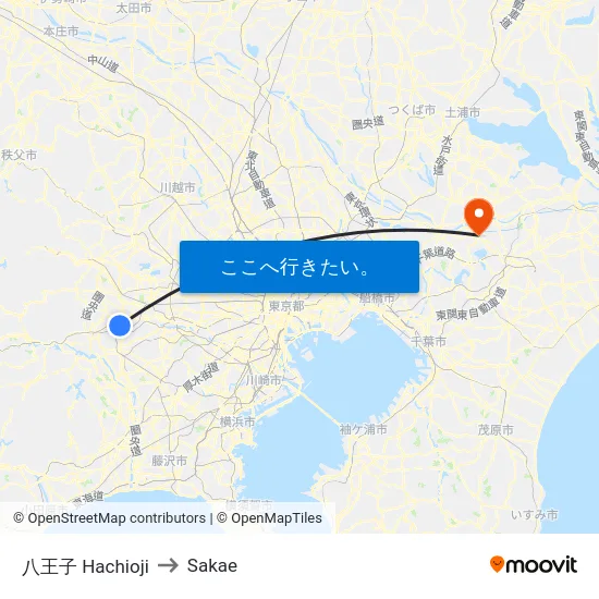 八王子 Hachioji to Sakae map